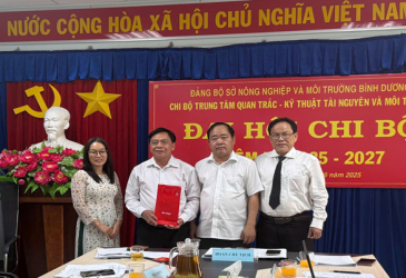 Đai hội Chi bộ Trung tâm Quan trắc – Kỹ thuật Tài nguyên và Môi trường tỉnh Bình Dương lần thứ I, nhiệm kỳ 2025-2027